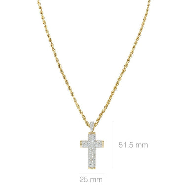 Yellow Diamond Cross Pendant 10k Yellow Gold 0.20 Ctw